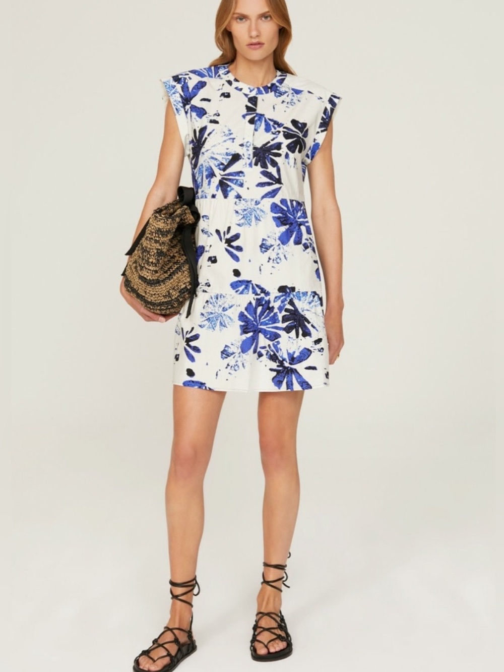 Marie Oliver blue and white lochlan dress